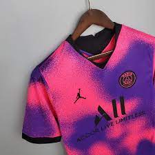 Camisa psg training suit rosa temporada 20/21 nike importada modelo fan (torcedor) tamanho: Camisa Paris Saint Germain Fourth 20 21 Torcedor Jordan Masculina Rosa E Roxa