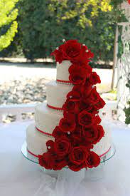 Red And White Wedding Cake White Wedding Cakes Elegant Wedding Cakes Modern Wedding Cake