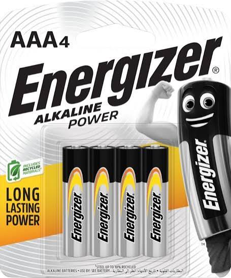 BATTERY,AAA,ALKALINE ,4PK, ENERGIZER