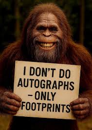Lol this is a good one I DON'T DO AUTOGRAPHS -ONLY FOOTPRINTS