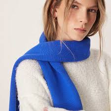 OMNES Molly Cotton Scarf in Blue Cobalt