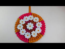 Best tree wall painting designs ideas for home decoration. Origami Videotutorials Paper Flower Wall Hanging Wall Hanging Craft Ideas Flower Decorations Ideas How To Make By Bdiy