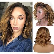 We use diane's 2 1/2 inch. Amazon Com Body Wave Human Hair Ombre Lace Front Wigs With Baby Hair Short Bob Wavy 1b27 Two Tone Brazilian Hair For Black Women Bleached Knots 14inch Lace Front Wig Beauty