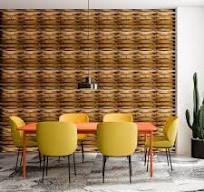 Linear Curve Wood Mosaic Wall Panel