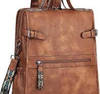 Amazon.com: FADEON Leather Laptop Backpack for Women ...