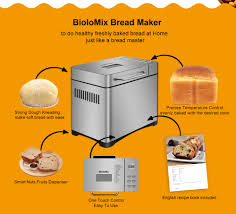 Maybe you would like to learn more about one of these? Biolomix Stainless Steel 1kg 17 In 1 Automatic Bread Maker 650w Programmable Bread Machine With 3 Loaf Sizes Fruit Nut Dispenser Jezirah