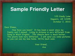 This is a simple outline that you can use with any friendly letter. Friendly Letter Example Grade 5 Letter