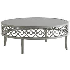 Arcturus pedestal coffee table a handsome round tabletop sits on a bowed cage base to create an intriguing table ideally suited to coastal, tropical, or nautical homes. Tommy Bahama Silver Sands 40 Round Cocktail Table 3945 947