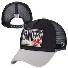 New Era New York Yankees Throwback Trucker Hat Navy Blue Gray Trucker Hat Yankees New York Yankees