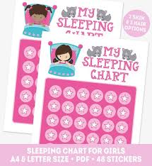 Sleeping Chart For Girl Stay In Bed Chart 48 Reward Stickers Kids Good Night Reward Chart Good Night Star Stickers Toddler Sleep Chart