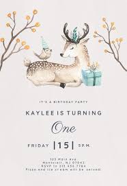 Birthday Invitation Card Template Png Bird And Deer Birthday Invitation Template Free Greetings Island Deer Birthday Invitations Birthday Invitations Kids Birthday Invitations