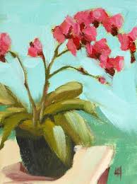 Pink Orchids Original Still Life Floral Oil Painting By Etsy Floral Oil Paintings Flower Painting Botanical Orchids