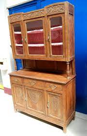 Credenza In Faggio Liberty Inizio 900 Alzata Con Vetri Scolpita Con Frutti Mobili D Epoca Antiquariato Mobili