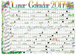 2017 Lunar Moon Calendar Hand Drawn A4 Gardening By