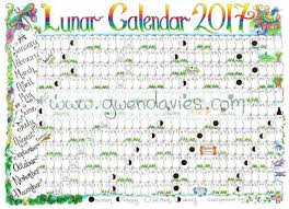 2017 Lunar Moon Calendar Hand Drawn A4 Gardening By