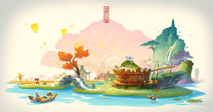 artstation 国风与马卡龙的碰撞 jun zhang fantasy concept art environmental art environment concept art