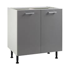 Caisson de cuisine gris cooke et lewis : Meuble De Cuisine Spicy Gris Facades 2 Portes Caisson Bas L 80 Cm Castorama