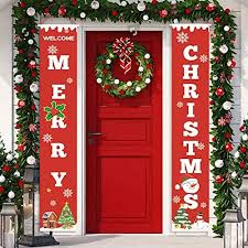 Trees, shrubs, and natural plant decor. Red Large Size 12 71 Merry Christmas Decoration Porch Sign Banners Hanging Christmas Door Decorations Decor Porch Sign For Home Front Door Indoor Outdoor Yard Garden Outside Holiday Party Decor Outdoor Decor Patio Lawn