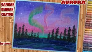 Pertama tama buatlah pola dasar lingkaran dan garis tengah dan bawah. Cara Menggambar Menggunakan Crayon Untuk Pemula Part8 Aurora Dilangit Malam Cara Menggambar Langit Langit Malam