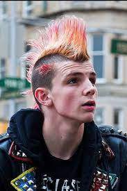 Punk mohawk hairstyle with blue tips and hair tattoo. 37 Best Punk Hairstyles For Men Ideas Punk Hair Mens Hairstyles Rock Hairstyles