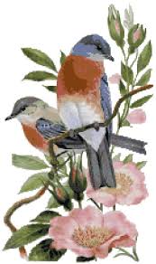 This unused cross stitch pattern has some cover wear from storage. New York State Bird And Flower Eastern Bluebird And Rose Counted Cross Stitch Pattern Cross Stitch Rose Cross Stitch Counted Cross Stitch