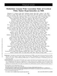 Multiethnic Genome-Wide Association Study of Cerebral White Matter  Hyperintensities