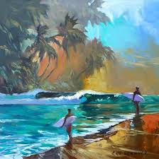 Cove Of Wealth Island Life Salt Water Beach Scene Art Surf Etsy Surf Art Surf Painting Seaside Art