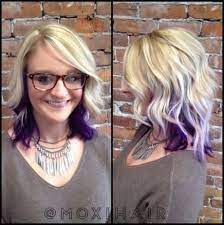 Hair Bob Purple Highlights 30 Super Ideas Hair Color Flamboyage Purple Highlights Blonde Hair Peekaboo Hair