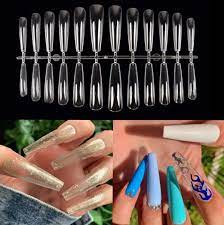 Buy Nxyvb Xxl Coffin Nails Long Fake Nails Acrylic Nails Coffin Shaped Ballerina Nails Tips Full Cover False Nail Artificial Nails With Case For Nail Salons And Diy Nail Art 12