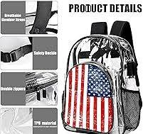Bolso claro elegante de la mochila clara, mochila transparente resistente  del PVC transparente ver a través de la mochila doble de los hombros, ...