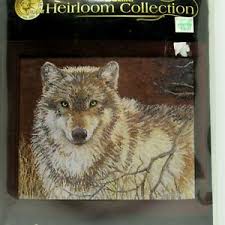 Details About Bucilla Gray Wolf Counted Cross Stitch Kit Heirloom Collection Plaid New 45477