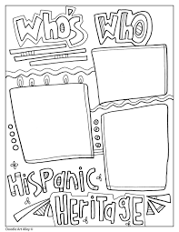 Hispanic heritage month coloring pages. Hispanic Heritage Month Classroom Doodles