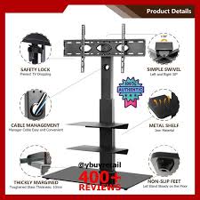 Flat screen tvs are measured diagonally (as outlined in the first section above). Tavr Swivel Floor Tv Stand Mount For 32 To 65 Inch Lcd Led Flat Curved Screen Tvs Universal Tv Mount Stand With Adjustable Shelf Tall Television Stand With Cable Management Electronics Others On Carousell