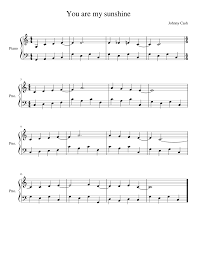 Sheet music arranged for piano/vocal/chords in c major. You Are My Sunshine Jhonny Cash Sheet Music For Piano Piano Duo Musescore Com