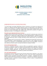 Il consiglio ha ottenuto anche per il 2021 la disponibilità della banca di pisa e fornacette, nell'ambito di specifiche condizioni di conto corrente agli iscritti all'ordine di pisa, di disponibilità all' anticipo fino all' 80% delle fatture difese d'ufficio e gratuito patrocinio, secondo i termini di cui all'allegata convenzione. Banca Di Pisa E Fornacette By Pisainformaflash Issuu