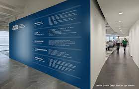 Office Wall Branding Signage Corporate Event Design Corporate Values Signage Design