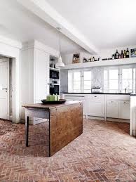Herringbone Patterned Brick Floor Brick Floor Kitchen Brick Kitchen Brick Flooring