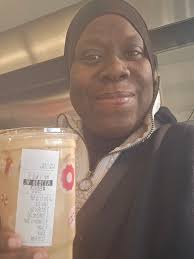 Good morning happy Saturday, my friends, I got that cookie butter frozen  coffee this morning