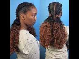 Two Feed In Braids With Curly Ponytails Youtube Curlyblackhairstyles Two Braid Hairstyles Feed In Braid Feed In Braids Ponytail
