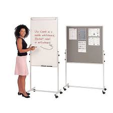 Mobile Flip Chart Combination Unit With Whiteboard And Felt Noticeboard Combi Noticeboard 1200x700mm