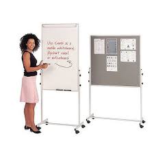 mobile flip chart combination unit with whiteboard and felt noticeboard combi noticeboard 1200x700mm