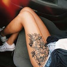Flower Tattoo Girl Leg Tattoos Women Hip Tattoos Women Floral Thigh Tattoos