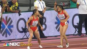 Baton handoff from racer to racer. Worst Baton Pass Ever China S Catastrophic 4x100 Relay Handoff Nbc Sports Youtube Nbc Olympics Nbc Girl Logic