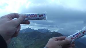 At The Top Of Făgăraș Mountains Eating A Făgăraș Chocolate Bar Coors Light Beer Can Coors Light Beer Can
