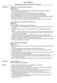 Retail Operations Manager Resume Samples Velvet Jobs
