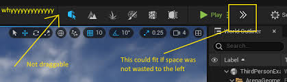 These buttons do not have a practical function at this moment. The New Toolbar Collapses Buttons With Plenty Of Space To Spare Feedback For Unreal Engine 5 Early Access Unreal Engine Forums