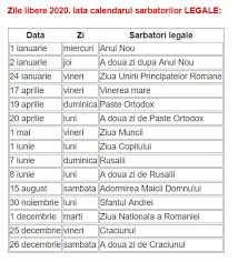 Acestea sunt sărbatorile legale din 2019, în care statul român oferă zile libere prin lege. Cate Zile Libere Vom Avea In 2020 Mai PuÈ›ine Mini VacanÈ›e FaÈ›Äƒ De 2019