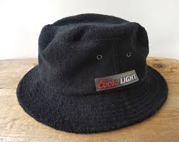 Vintage Coors Light Beer Terry Cloth Bucket Hat Molson B R E W Molsonware Promo Fishing Minimal Sun Roll Up Cap One Coors Atlanta Falcons Vintage Coors Light