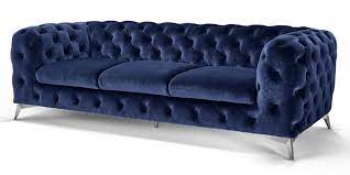 Chesterfield 3 Sitzer Modern Dunkelblau Samt Big Emma Moderne Barock Mobel Fernsehsessel Chesterfield Mobel Sessel