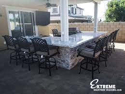 Outdoor kitchen islands create a useful and elegant place for food prep and backyard entertaining. Extreme Backyard Designs Outdoor Kitchens